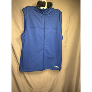 PGA TOUR Blue Sleeveless Full Zip Adjustable Bungee Waist Golf Vest Men's Size L